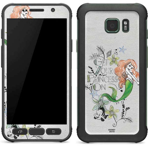 Disney The Little Mermaid Ariel and Flounder Art Galaxy S7 Active Skin
