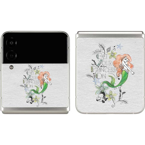 Disney The Little Mermaid Ariel and Flounder Art Galaxy Z Flip3 5G Skin
