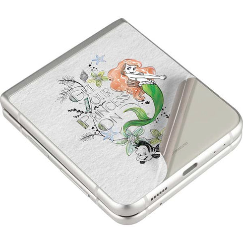 Disney The Little Mermaid Ariel and Flounder Art Galaxy Z Flip3 5G Skin