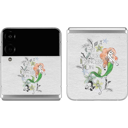Disney The Little Mermaid Ariel and Flounder Art Galaxy Z Flip4 5G Skin