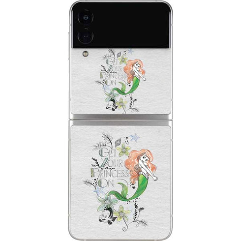 Disney The Little Mermaid Ariel and Flounder Art Galaxy Z Flip4 5G Skin