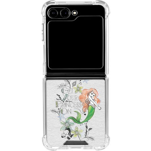 Disney The Little Mermaid Ariel and Flounder Art Galaxy Z Flip5 5G Clear Case