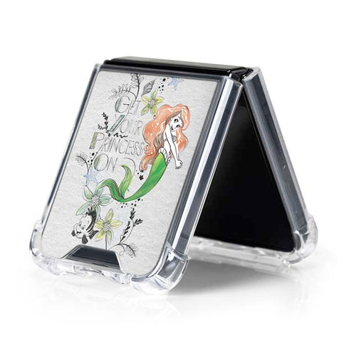 Disney The Little Mermaid Ariel and Flounder Art Galaxy Z Flip5 5G Clear Case