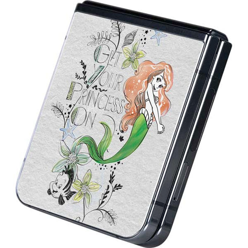Disney The Little Mermaid Ariel and Flounder Art Galaxy Z Flip5 5G Skin