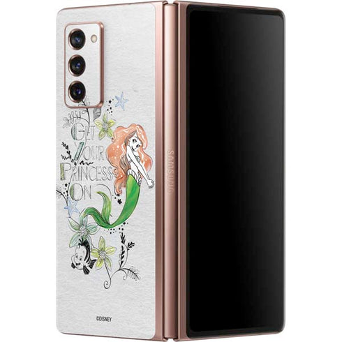 Disney The Little Mermaid Ariel and Flounder Art Galaxy Z Fold2 5G Skin