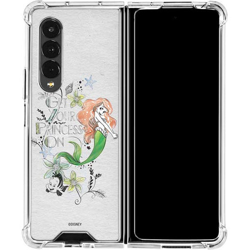 Disney The Little Mermaid Ariel and Flounder Art Galaxy Z Fold4 5G Clear Case