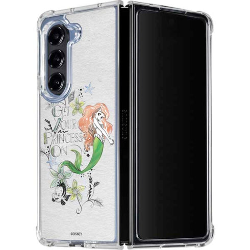 Disney The Little Mermaid Ariel and Flounder Art Galaxy Z Fold5 5G Clear Case