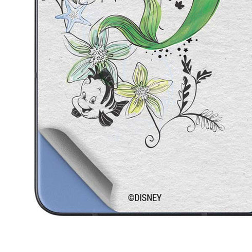 Disney The Little Mermaid Ariel and Flounder Art Galaxy Z Fold5 5G Skin