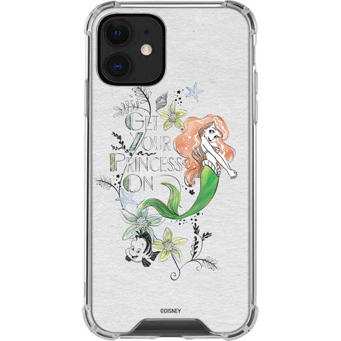 Disney The Little Mermaid Ariel and Flounder Art iPhone 12 Clear Case