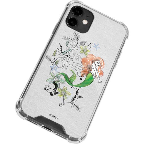 Disney The Little Mermaid Ariel and Flounder Art iPhone 12 Clear Case