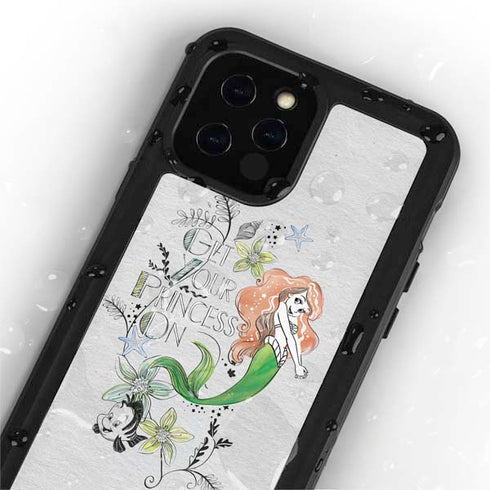 Disney The Little Mermaid Ariel and Flounder Art iPhone 12 Pro Waterproof Case