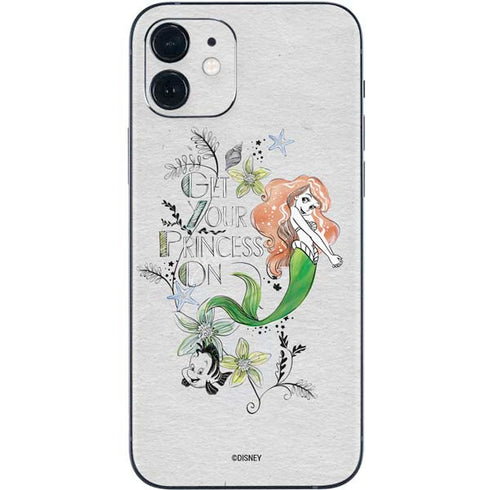 Disney The Little Mermaid Ariel and Flounder Art iPhone 12 Skin