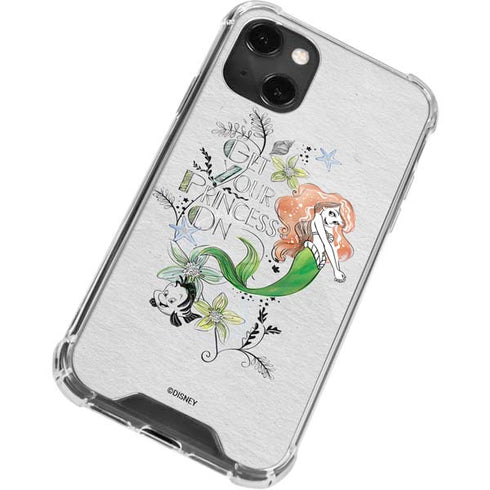 Disney The Little Mermaid Ariel and Flounder Art iPhone 13 Mini Clear Case