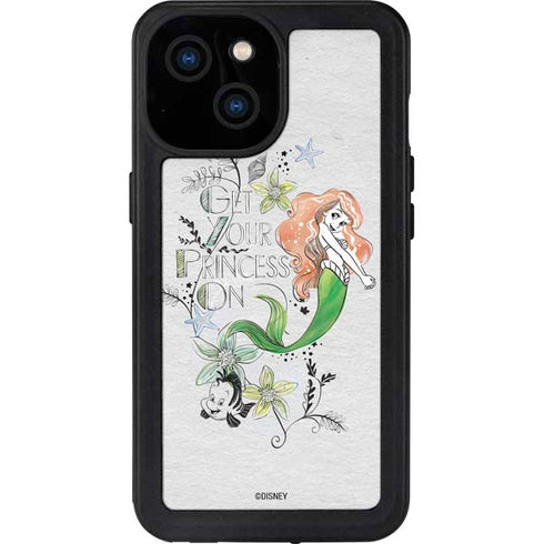 Disney The Little Mermaid Ariel and Flounder Art iPhone 13 Mini Waterproof Case