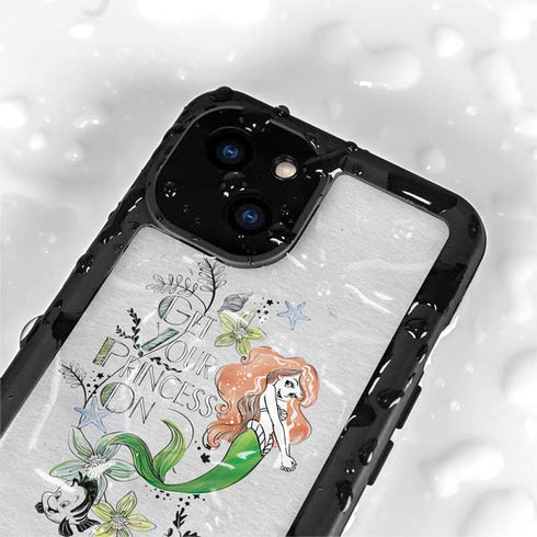 Disney The Little Mermaid Ariel and Flounder Art iPhone 13 Mini Waterproof Case