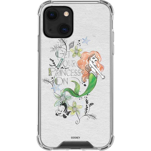 Disney The Little Mermaid Ariel and Flounder Art iPhone 14 Clear Case