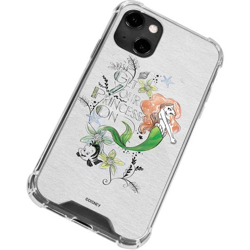 Disney The Little Mermaid Ariel and Flounder Art iPhone 14 Clear Case