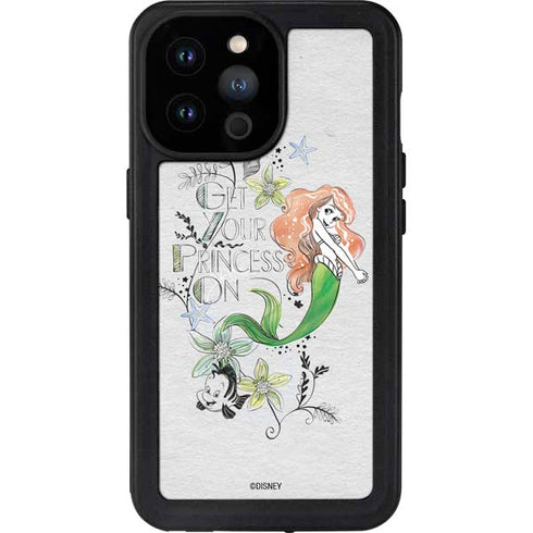 Disney The Little Mermaid Ariel and Flounder Art iPhone 14 Pro Max Waterproof Case