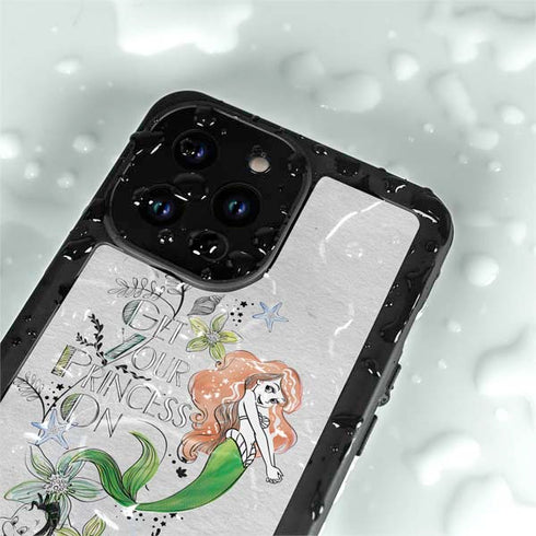 Disney The Little Mermaid Ariel and Flounder Art iPhone 14 Pro Max Waterproof Case