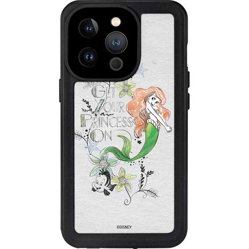 Disney The Little Mermaid Ariel and Flounder Art iPhone 14 Pro Waterproof Case