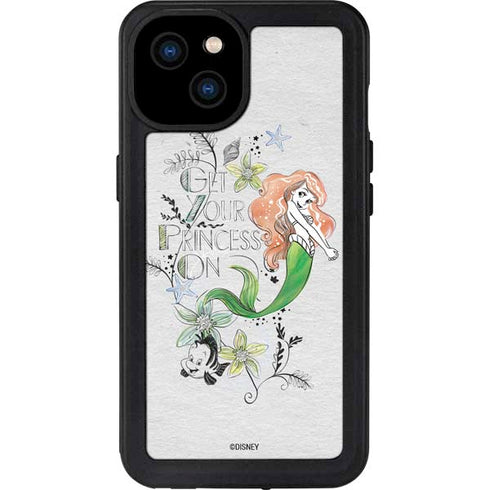 Disney The Little Mermaid Ariel and Flounder Art iPhone 15 Plus Waterproof Case