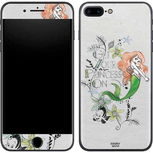 Disney The Little Mermaid Ariel and Flounder Art iPhone 8 Plus Skin