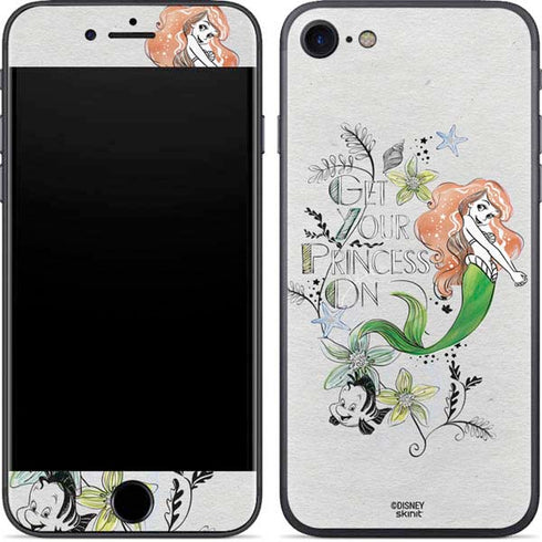 Disney The Little Mermaid Ariel and Flounder Art iPhone 8 Skin