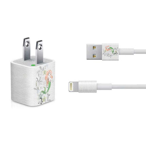 Disney The Little Mermaid Ariel and Flounder Art iPhone Charger (5W USB) Skin