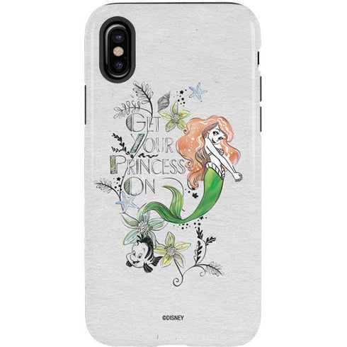 Disney The Little Mermaid Ariel and Flounder Art iPhone XS Pro Case