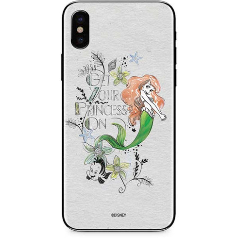 Disney The Little Mermaid Ariel and Flounder Art iPhone XS Skin