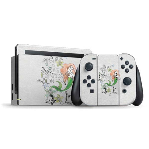 Disney The Little Mermaid Ariel and Flounder Art Nintendo Switch Bundle Skin
