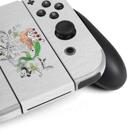 Disney The Little Mermaid Ariel and Flounder Art Nintendo Switch OLED (2021) Skin