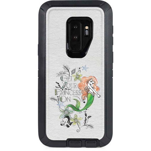 Disney The Little Mermaid Ariel and Flounder Art Otterbox Defender Galaxy Skin
