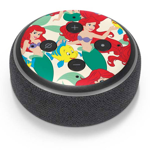 Disney The Little Mermaid Ariel and Flounder Pattern Amazon Echo Dot Skin