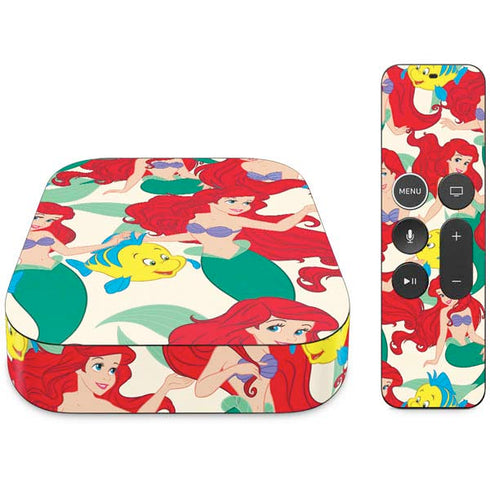 Disney The Little Mermaid Ariel and Flounder Pattern Apple TV Skin