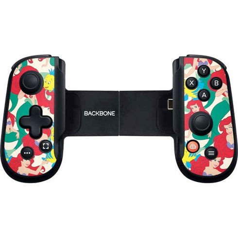 Disney The Little Mermaid Ariel and Flounder Pattern Backbone One for iPhone Game Controller Skin