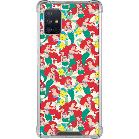 Disney The Little Mermaid Ariel and Flounder Pattern Galaxy A51 5G Clear Case