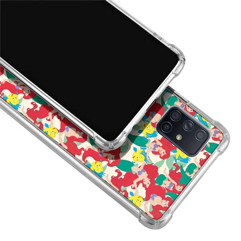 Disney The Little Mermaid Ariel and Flounder Pattern Galaxy A51 5G Clear Case