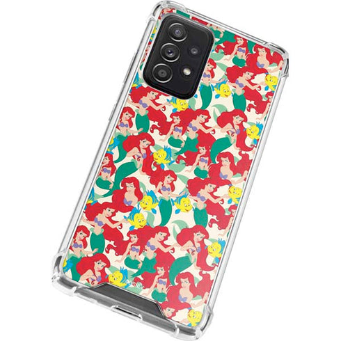Disney The Little Mermaid Ariel and Flounder Pattern Galaxy A52 5G Clear Case