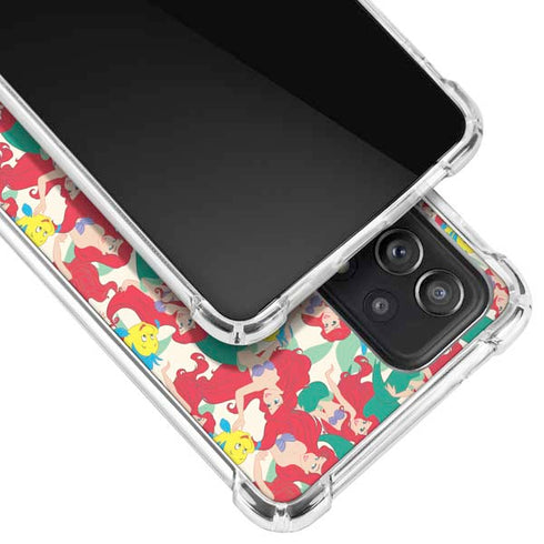 Disney The Little Mermaid Ariel and Flounder Pattern Galaxy A52 5G Clear Case