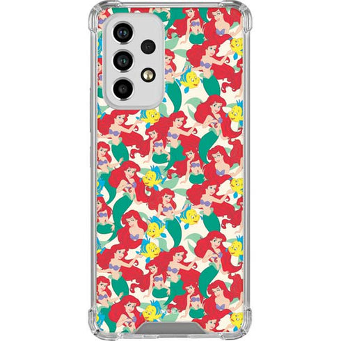 Disney The Little Mermaid Ariel and Flounder Pattern Galaxy A53 5G Clear Case