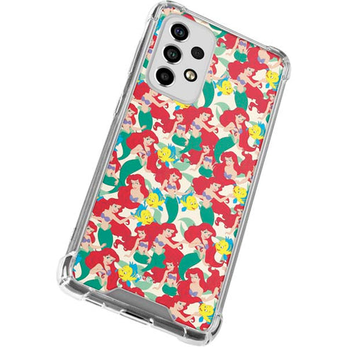 Disney The Little Mermaid Ariel and Flounder Pattern Galaxy A53 5G Clear Case