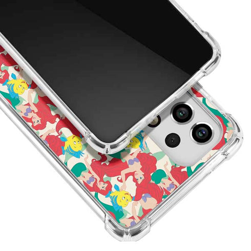Disney The Little Mermaid Ariel and Flounder Pattern Galaxy A53 5G Clear Case
