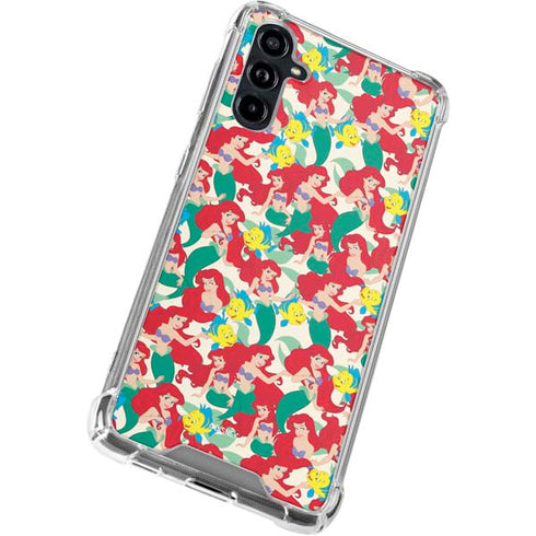 Disney The Little Mermaid Ariel and Flounder Pattern Galaxy A54 5G Clear Case