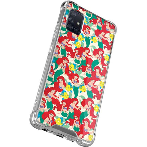 Disney The Little Mermaid Ariel and Flounder Pattern Galaxy A71 5G Clear Case