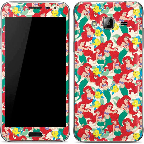 Disney The Little Mermaid Ariel and Flounder Pattern Galaxy J3 Skin