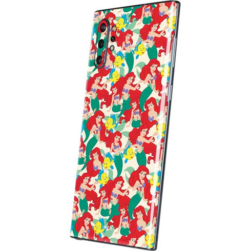 Disney The Little Mermaid Ariel and Flounder Pattern Galaxy Note 10 Plus Skin