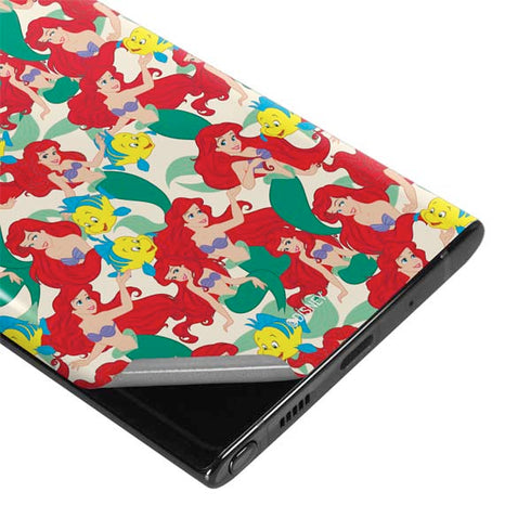 Disney The Little Mermaid Ariel and Flounder Pattern Galaxy Note 10 Plus Skin