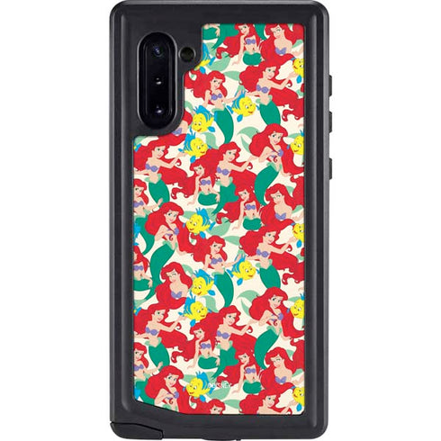 Disney The Little Mermaid Ariel and Flounder Pattern Galaxy Note 10 Waterproof Case