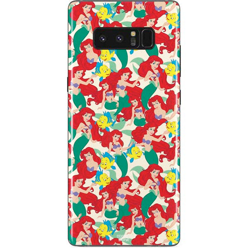 Disney The Little Mermaid Ariel and Flounder Pattern Galaxy Note 8 Skin